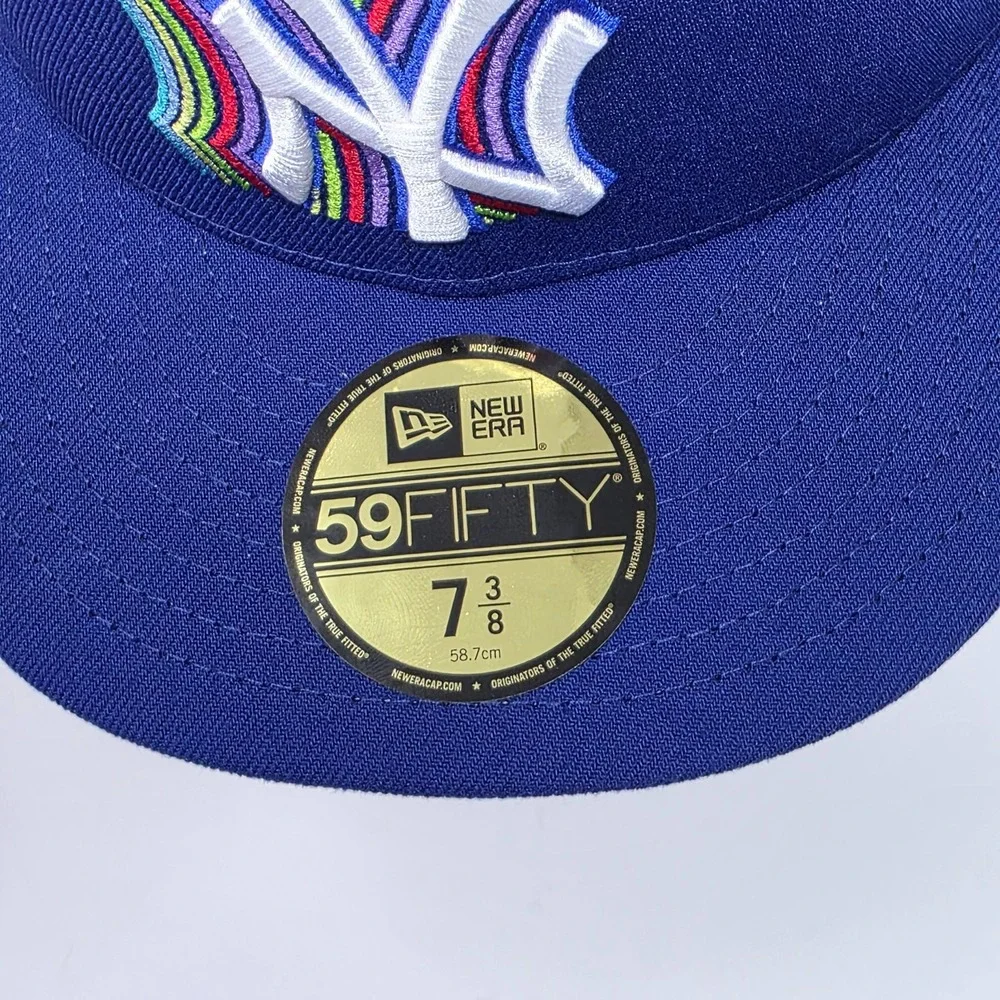 New Era 59fifty New York Yankees MLB Fitted Cap 7 3/8 Hat 1996 World Series Blue